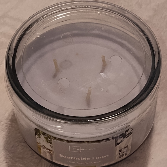 NEW! Mainstays Beachside Linen Candle 11.5oz - Picture 4 of 7